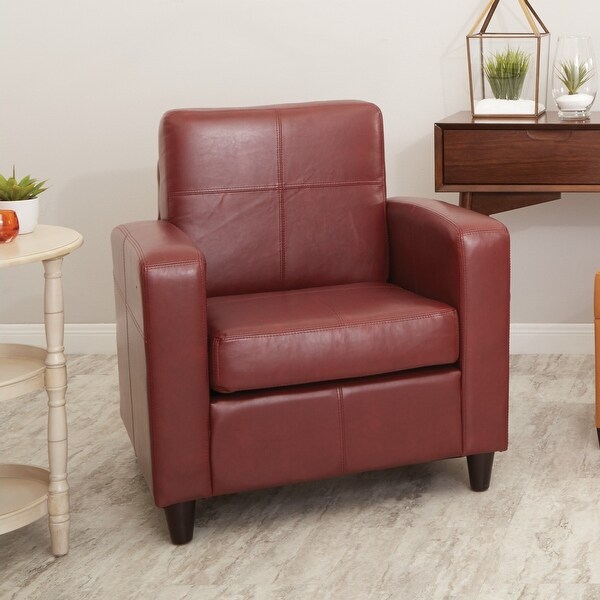 Copper Grove Mandevilla Club Chair in Environmentally Friendly Eco Leather/ Solid Wood Legs