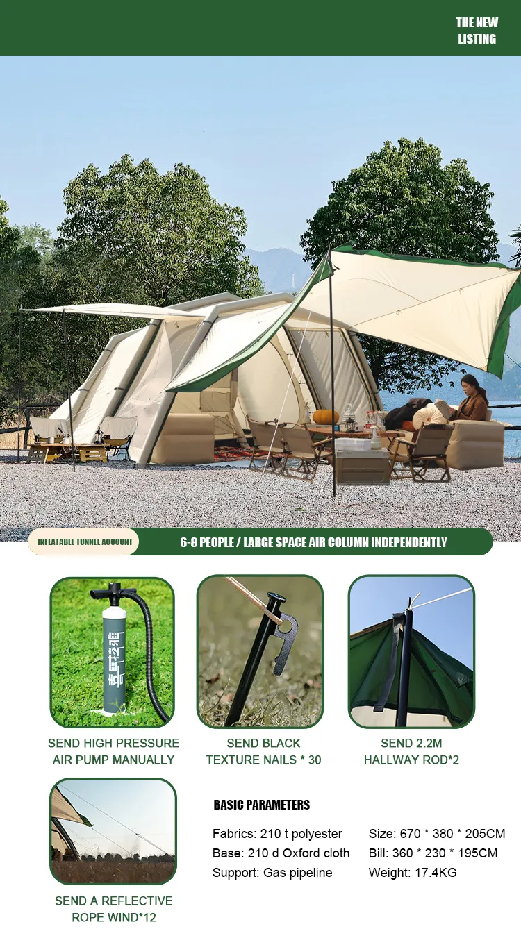 camping beach tent shade shelter casas de camping waterproof tent automatic outdoor double layer family camping tent