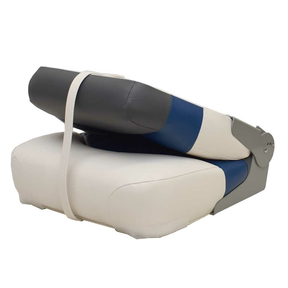 Marine Boat Folding Fishing Seat 75108WBC | White Charcoal Blue