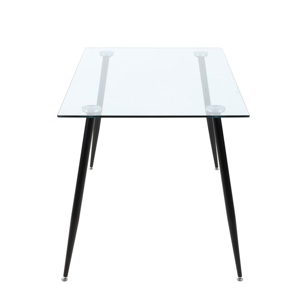 Somette Roberta 4 Legged Matte Black Dining Table   31\