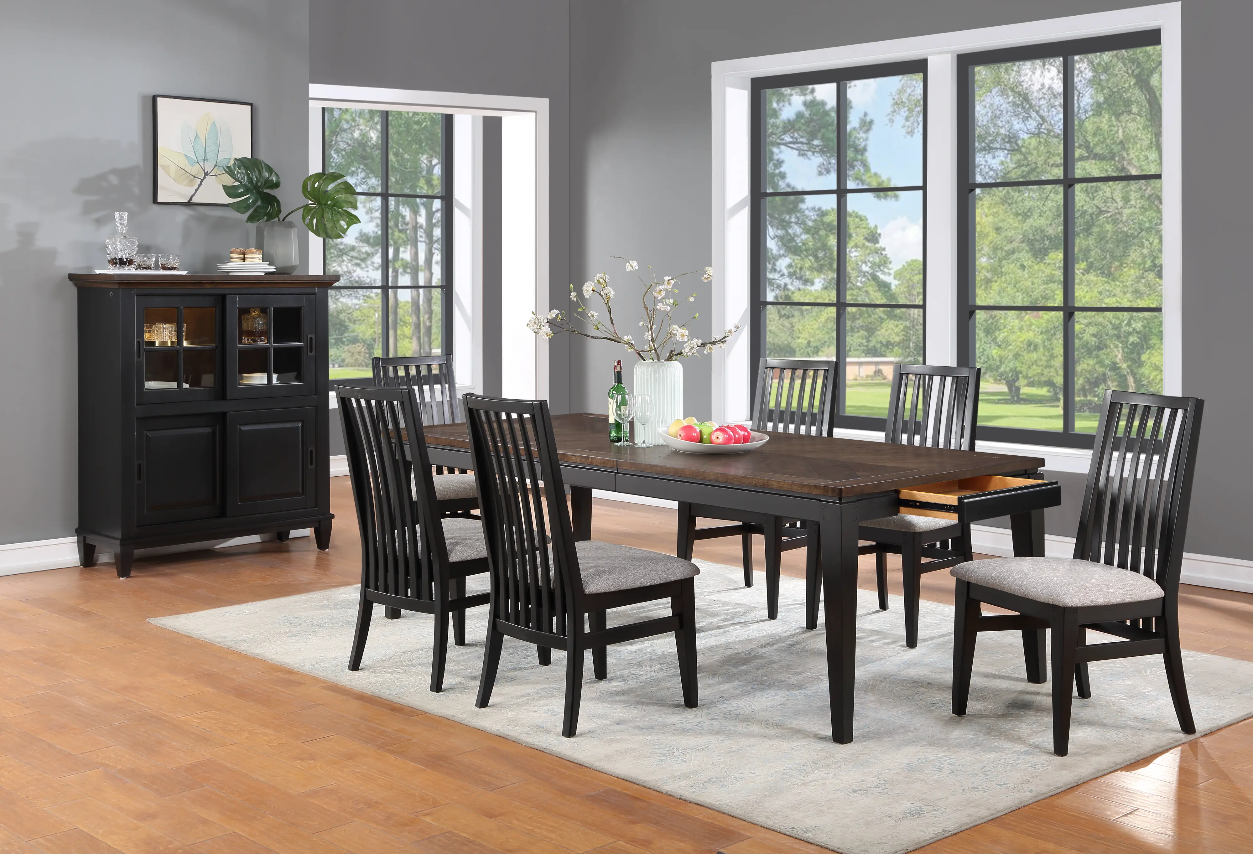 Lakeside Black 5 Piece Dining Room Set