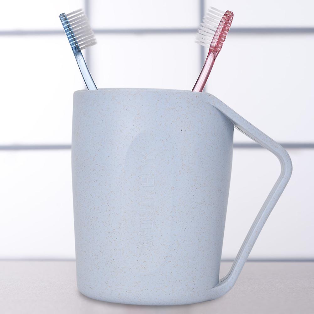 Healthy Wheat Straw Tooth Cup Water Drinking Mug Fashionable Slant Cups Blue