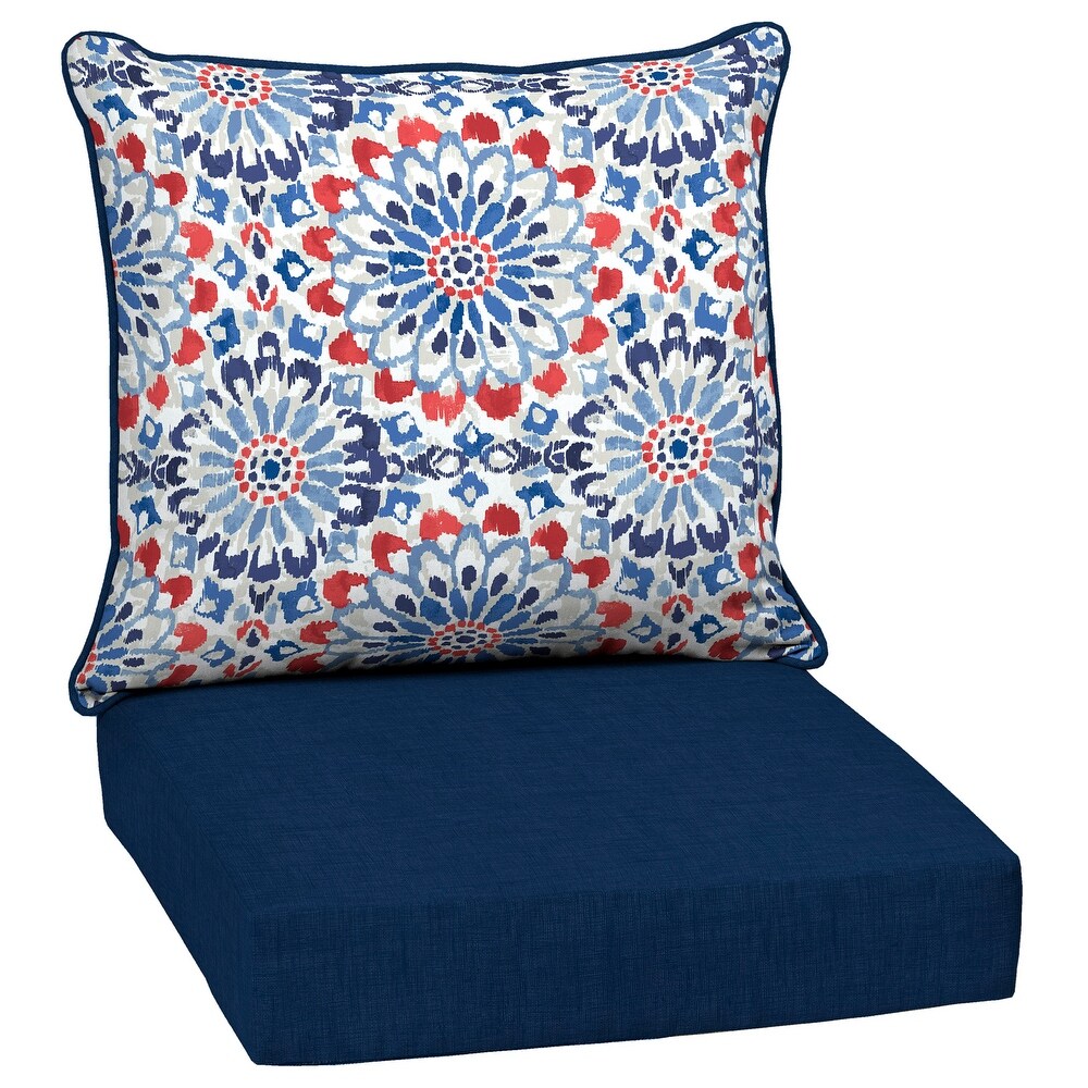 Arden Selections Clark Blue Outdoor Cushion Set   24 W x 24 D in.