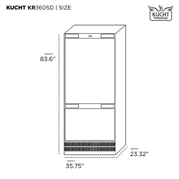 36 in. Width 19.6 cu. ft. Built-In Bottom Freezer Refrigerator in Custom Panel Ready， Counter Depth - 36