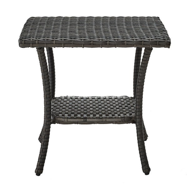 Outdoor Patio Side Table Rattan PE Wicker Table