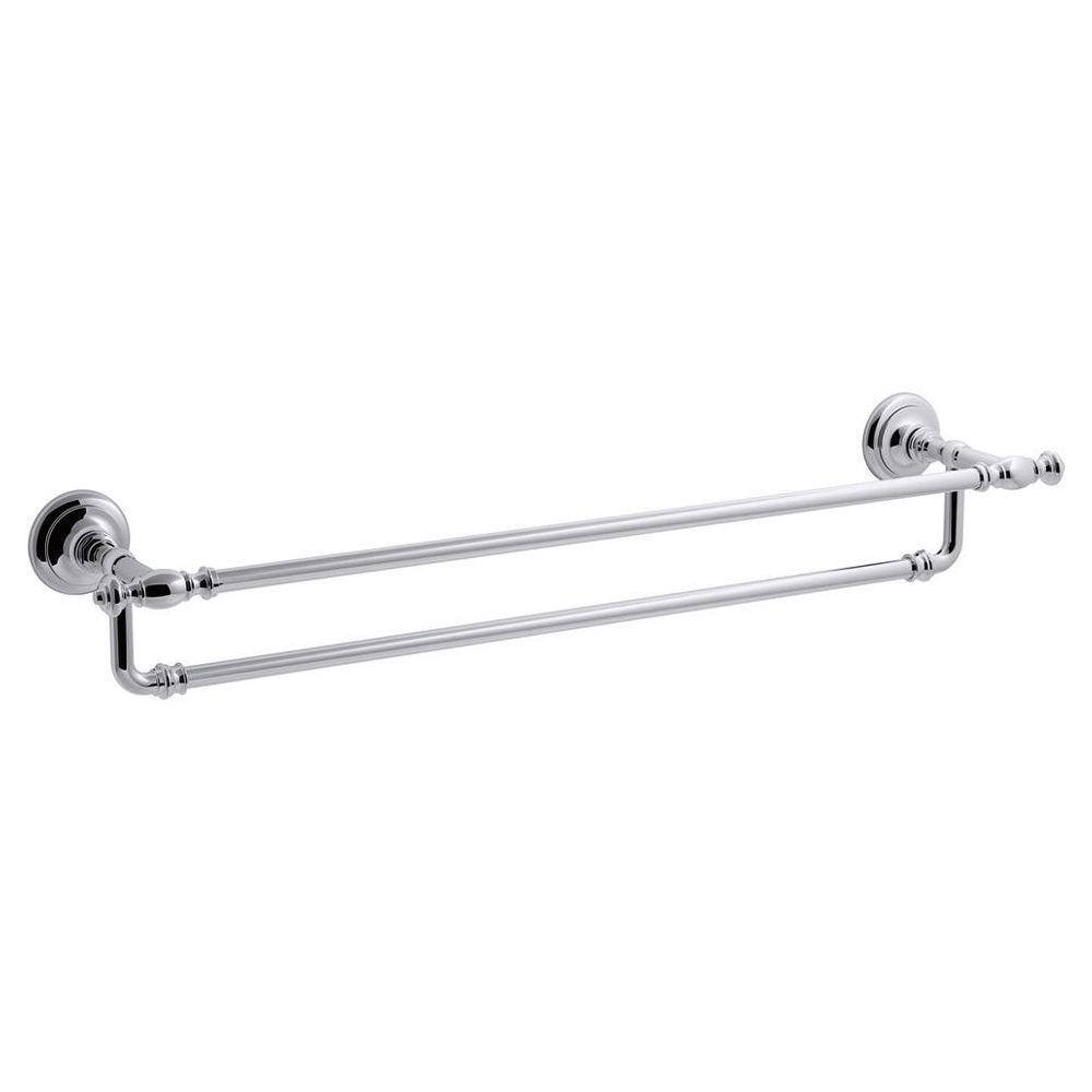 KOHLER Artifacts 24 in. Double Towel Bar in Polished Chrome K-72570-CP