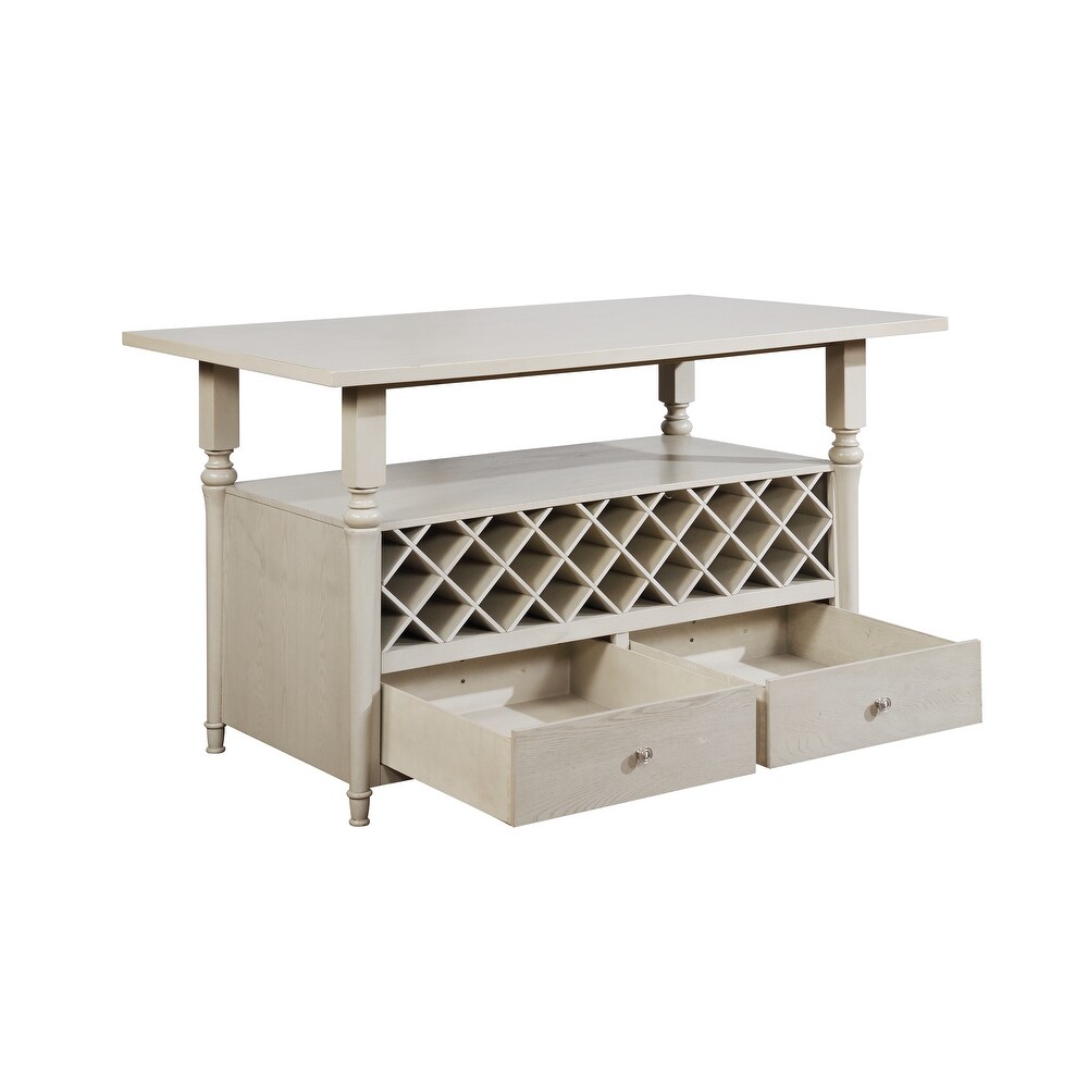 Linon Hayes White Wood Counter Table