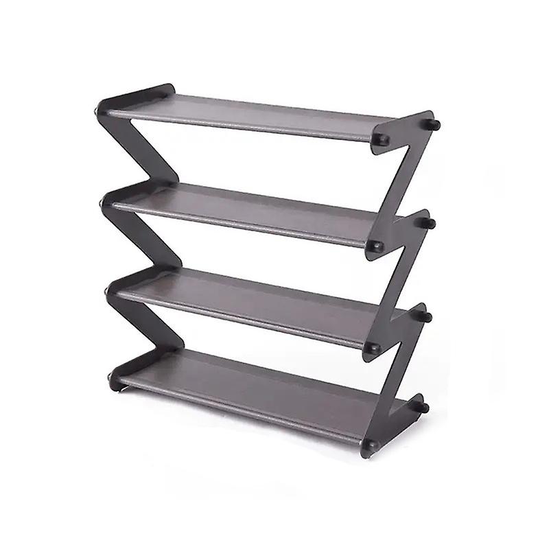 Stackablel Shoe Rack 4-Tier Shoe Organizer for Entryway Hallway and Closet Storage