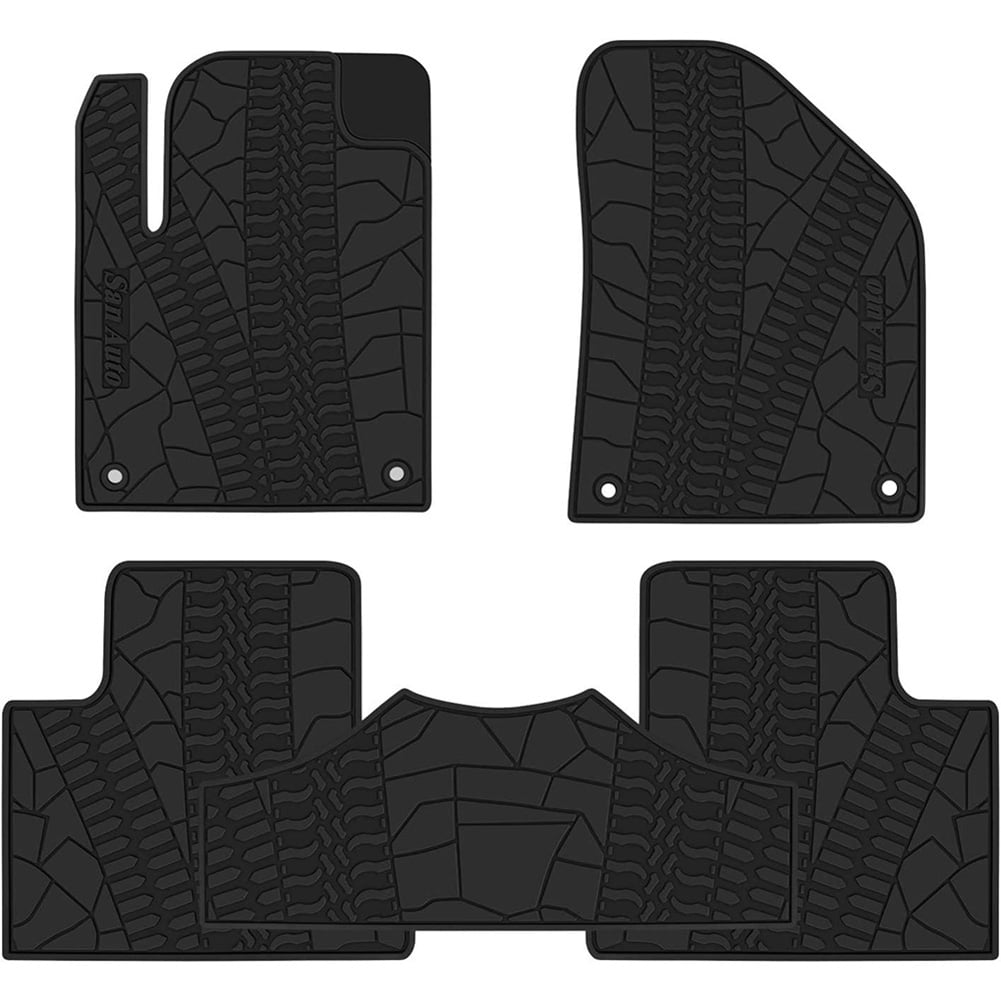 Car Floor Mat For Jeep Cherokee 2014 2015 2016 2017 2018 2019 2020 2021 2022 Custom Fit Rubber Auto Liners Set All Weather Protection Heavy Duty Odorless Full Black