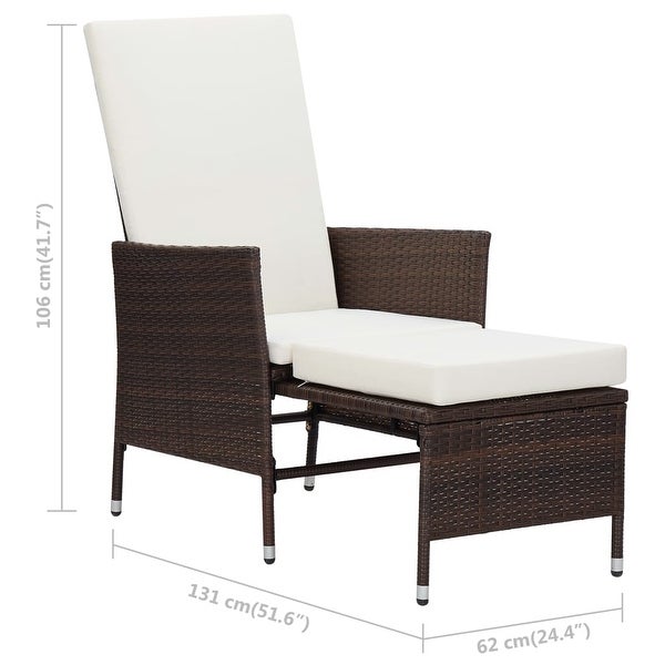 2 Piece Patio Lounge Set with Cushions Poly Rattan Brown - Overstock - 36226258