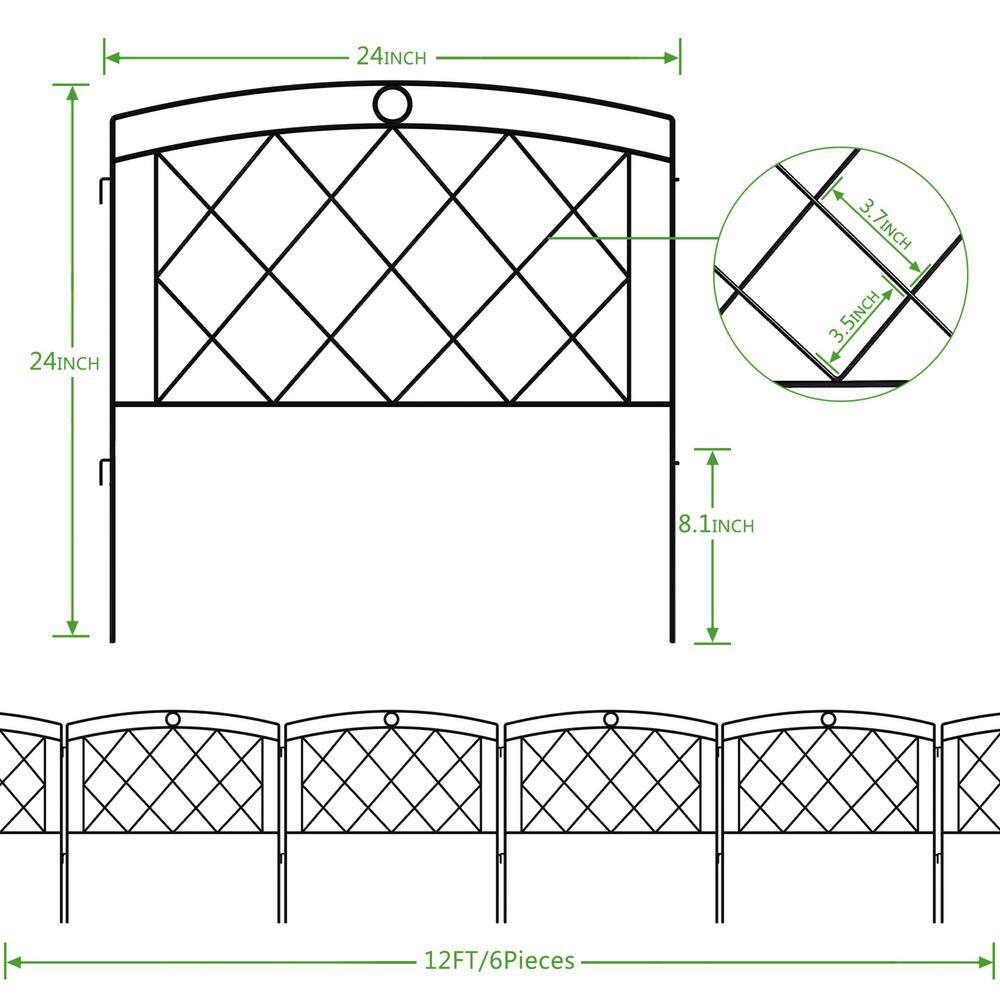 FENCY 24 in. Black Metal Decorative Outdoor Garden Border Fence HD-A-HW89007