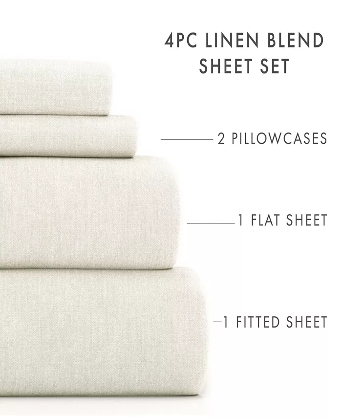 ienjoy Home Collection Linen Rayon From Bamboo Blend Deep Pocket 300 Thread Count 3 Piece Sheet Set， Twin