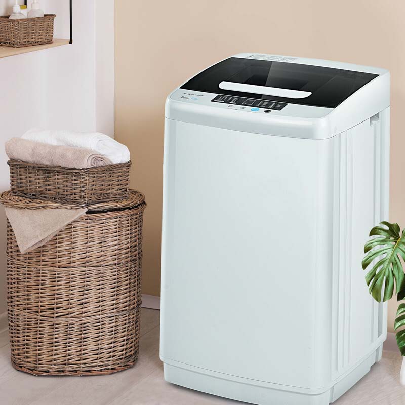 Full Automatic Portable Washing Machine with Drain Pump, 8.8 LBS 2-in-1 Top Load Washer Dryer Combo