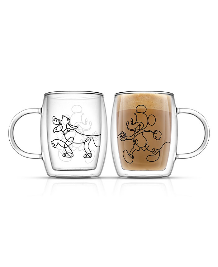 JoyJolt Disney Mickey and Pluto Coffee Mugs Set 2 Piece