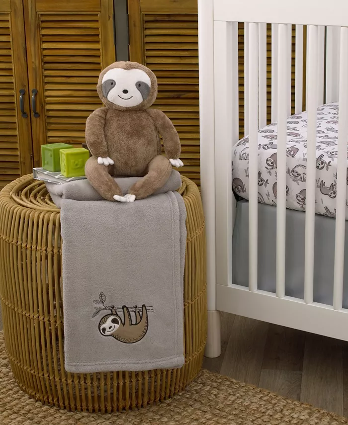 NoJo Sloth Let's Hang Out Super Soft Plush Baby Blanket with Applique， 30