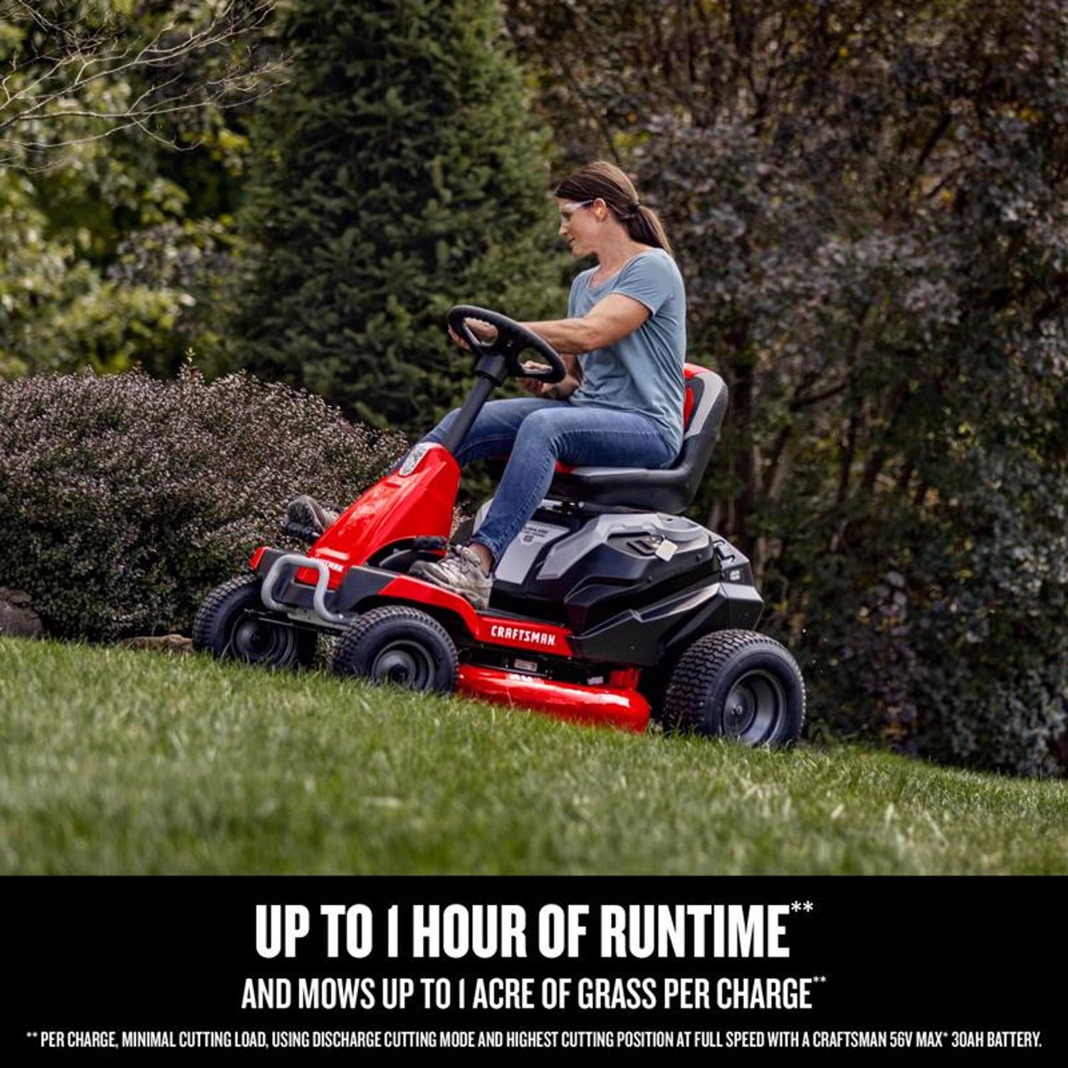 Craftsman CMCRM233301 30 in. Electric 56 V Battery Riding Mower Kit (Battery \u0026 Charger)