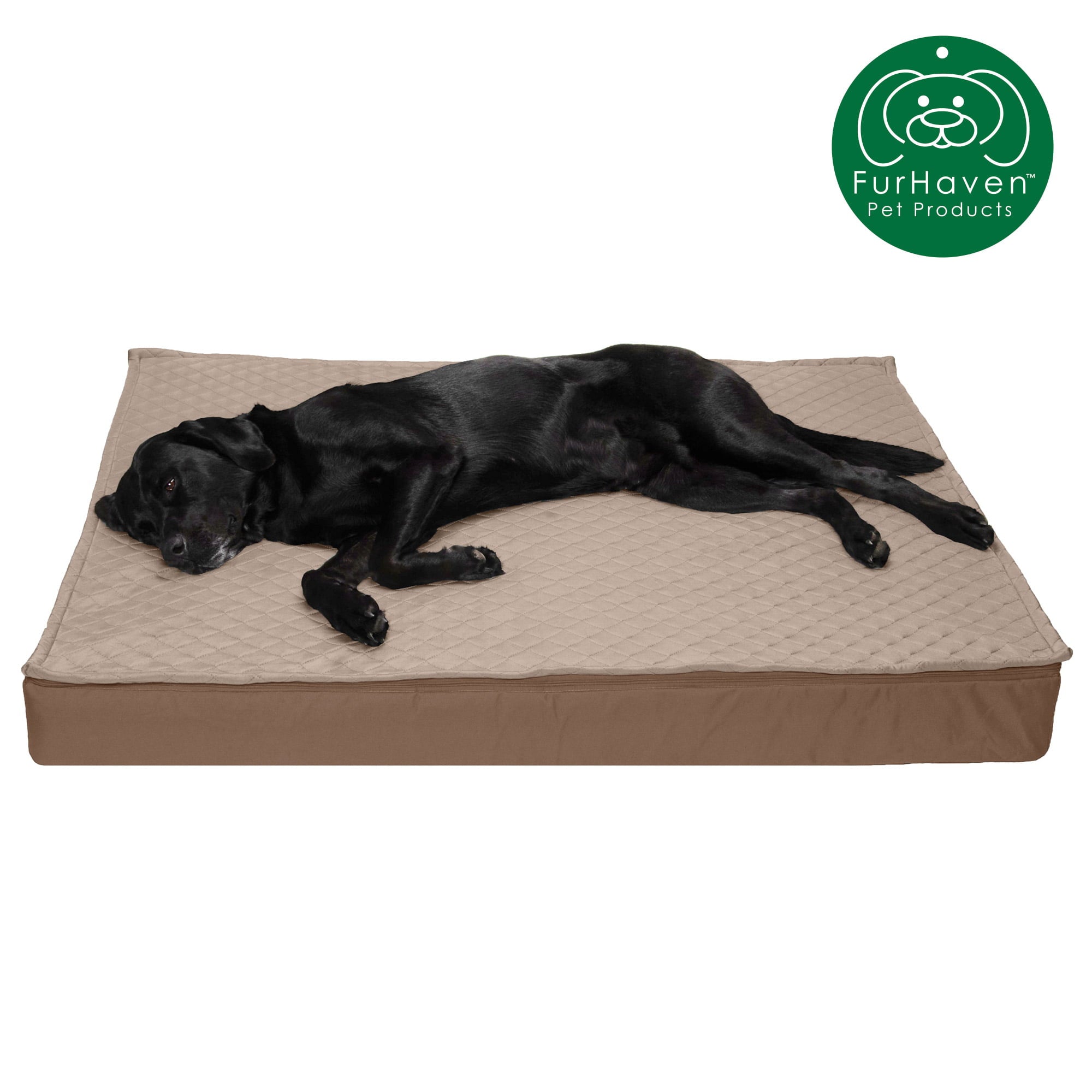 FurHaven Pet Products | Orthopedic Quilt Top Convertible Indoor， Outdoor Water-Resistant Bed for Dogs and Cats