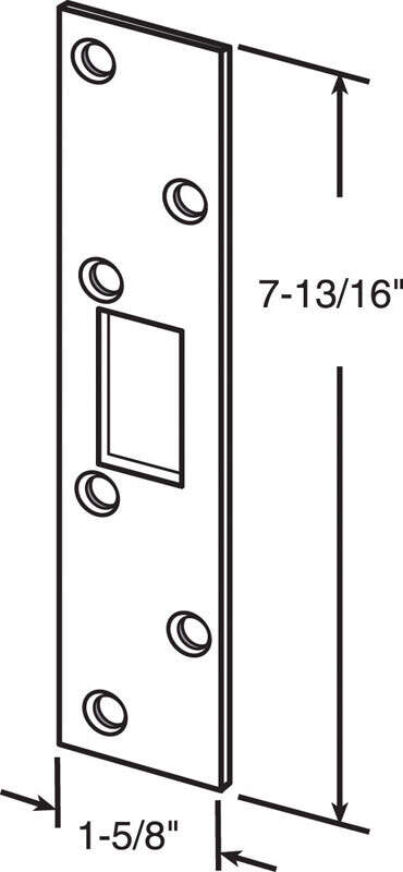 Prime-Line 7.81 in. H X 1.625 in. L Brass-Plated Steel Deadbolt Strike