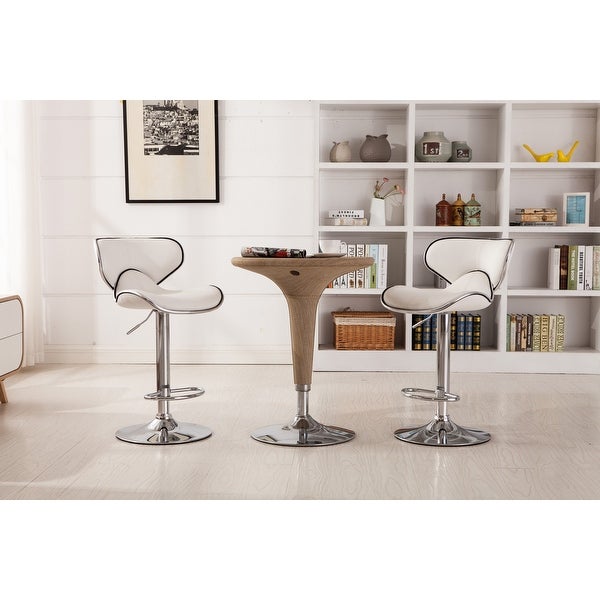 Roundhill Furniture Masaccio Leatherette Airlift Adjustable Swivel Barstool (Set of 2)