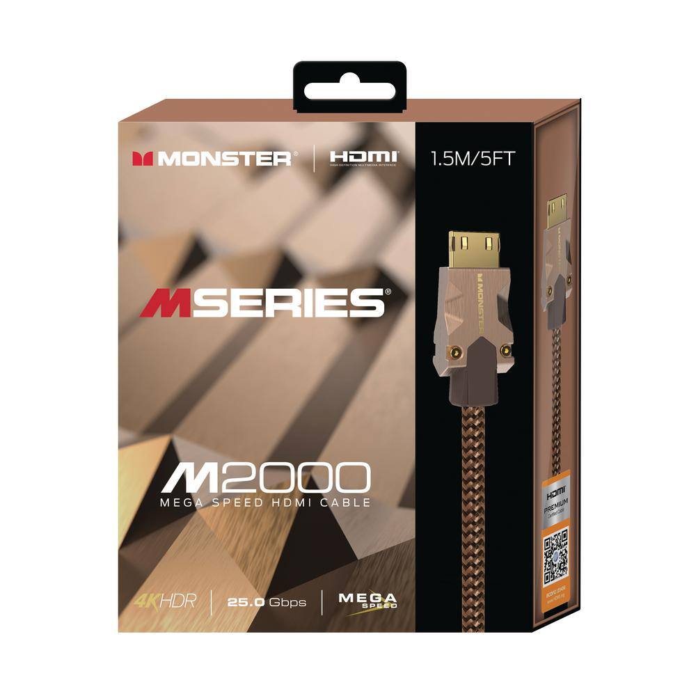 Monster 5 ft. M-2000 Mega-Speed HDMI Cable 25 GBPS Gaming TV Computer Cable MHV1-1015-US