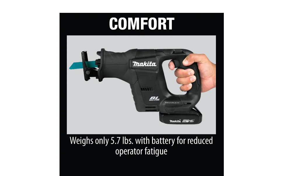 Makita XRJ07R1B 18-Volt LXT Sub-Compact Lithium-Ion Brushless Cordless Recipro Saw Kit (2.0 Ah)