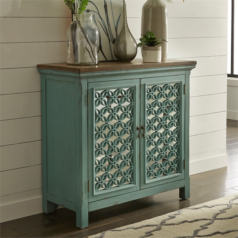 Kensington Blue 2 Door Accent Cabinet   Contemporary   Accent Chests And Cabinets   by Massiano  Houzz