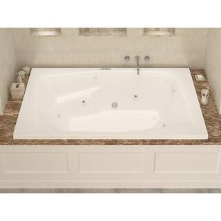 Universal Tubs Amethyst Diamond Series 6 ft. Left Drain Rectangular Drop-in Whirlpool and Air Bath Tub in White HD5472CDLX