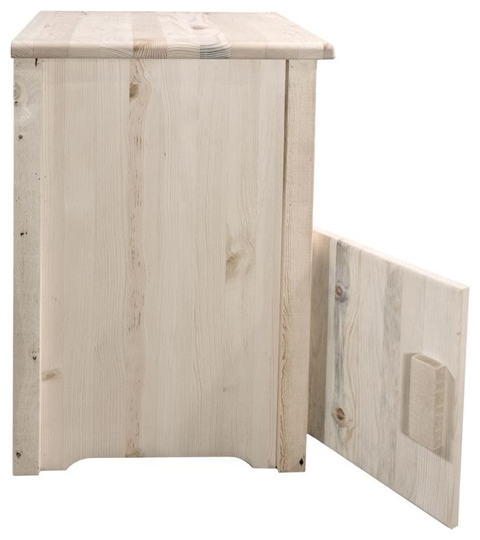 Montana Woodworks Homestead Wood End Table with Door in Natural Lacquered   Rustic   Side Tables And End Tables   by Homesquare  Houzz