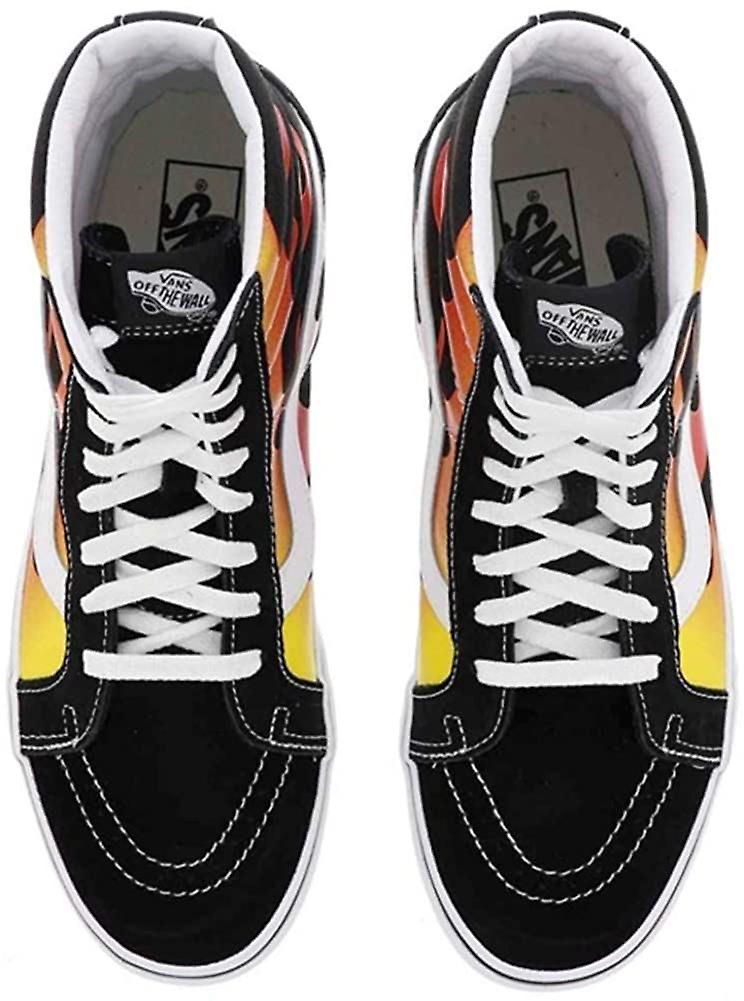 Vans UA Sk8 Hi Reissue Flame Black Unisex Suede Skate Trainers