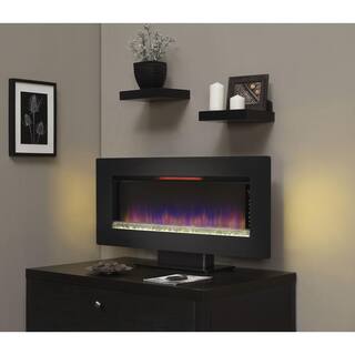 Classic Flame Felicity 47 in. Wall-Mount Infrared Electric Fireplace in Black 47II100GRG