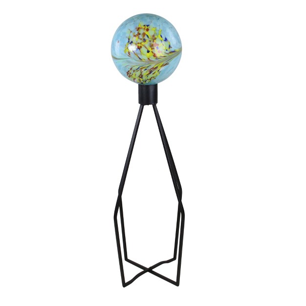 Black Matte Geometric Gazing Ball Stand