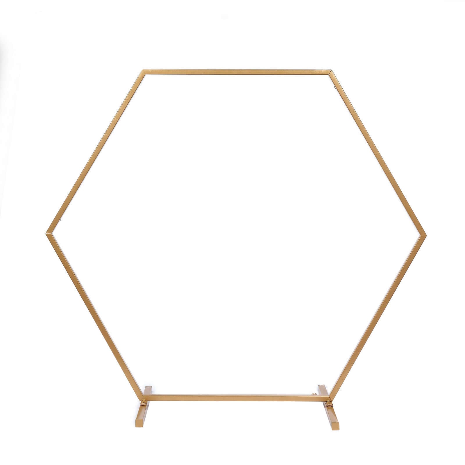 Gold Metal Hexagon Table Wedding Arch Centerpiece Stand, Geometric Self Standing Flower Balloon Frame 24