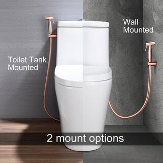 Amucolo Non-Electric Bidet Sprayer for Toilet Handheld Cloth Bidet Attachment Diaper Sprayer in. Rose Gold YeaD-CYD0-1T8