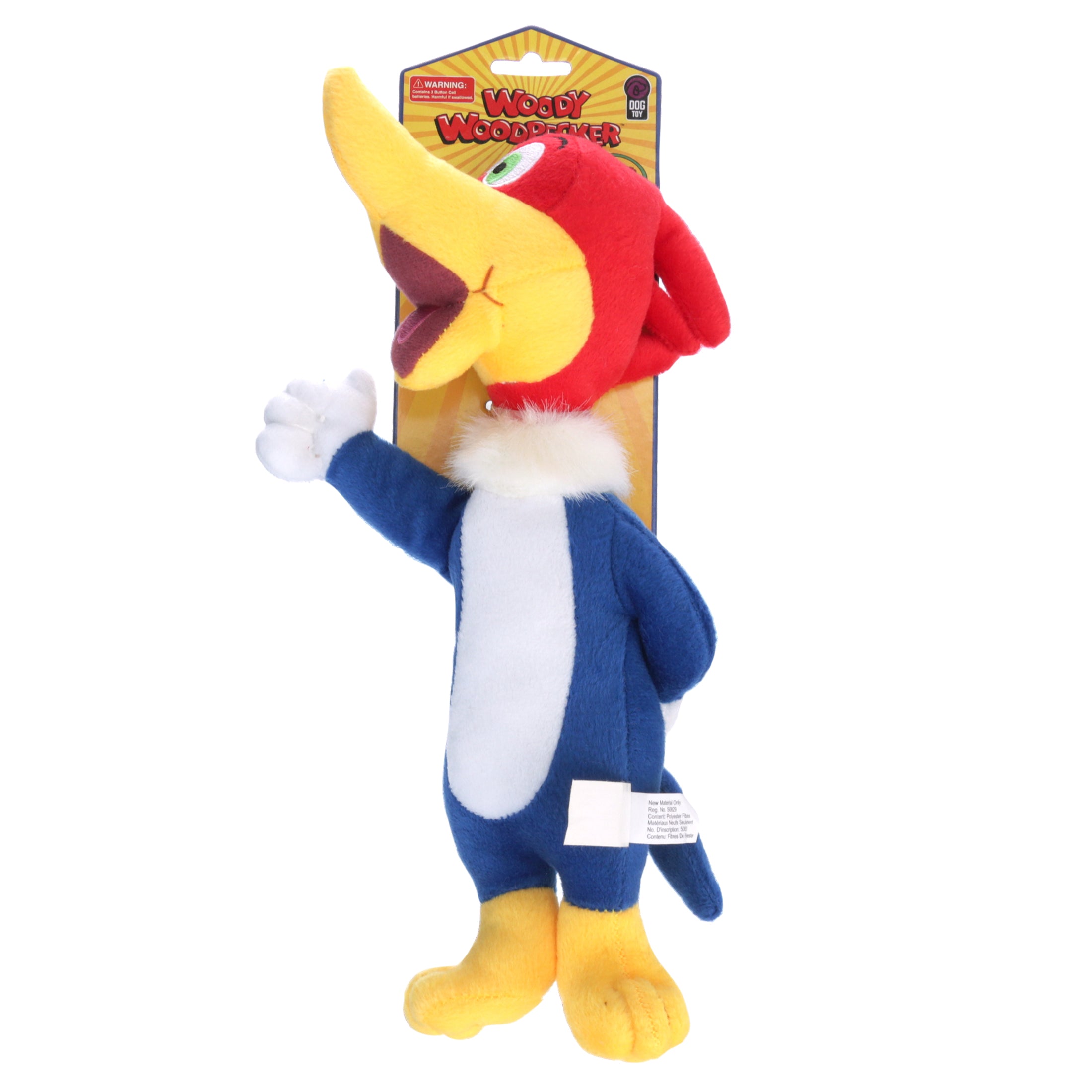 Multipet Woody Woodpecker Plush Talking Dog Toy