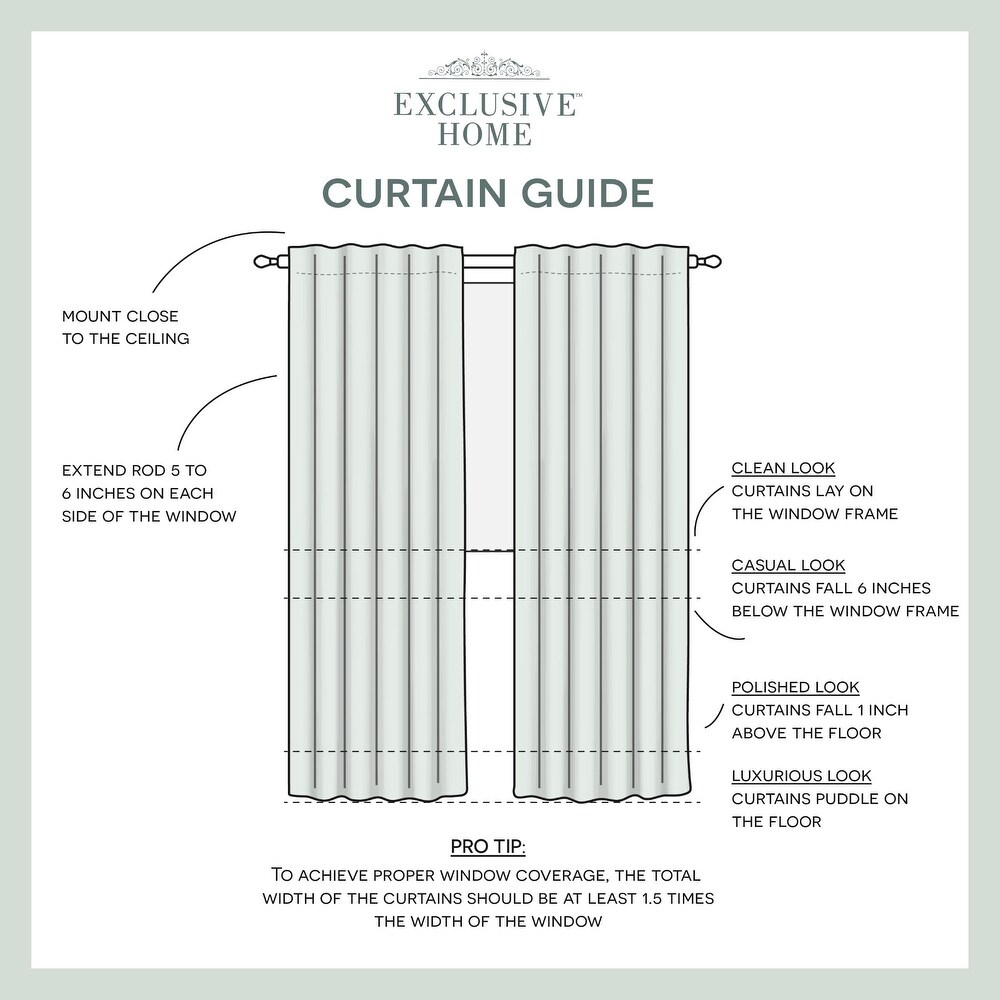 ATI Home Belgian Sheer Hidden Tab Top Curtain Panel Pair