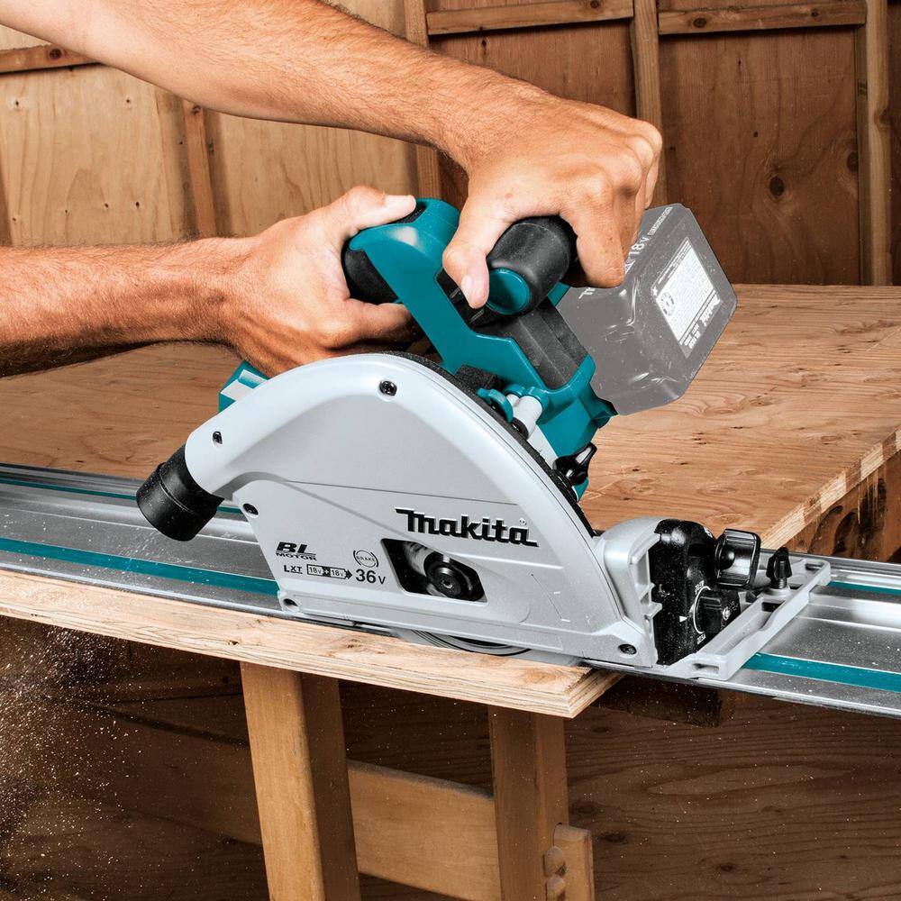 Makita 18V X2 LXT (36V) Brushless 6-12 in. Plunge Circular Saw with Bonus 6-12 in. 56T Carbide-Tipped Saw Blade XPS01Z-B-57342