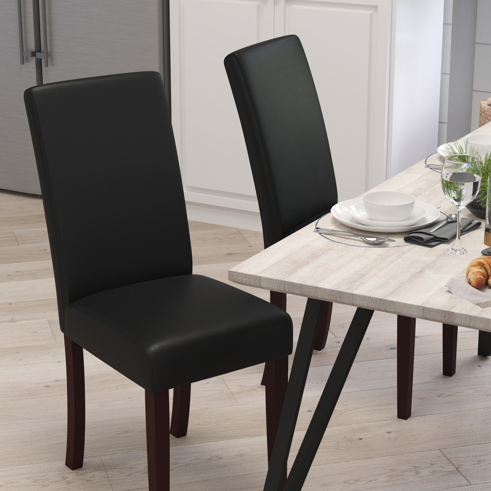 4 Pack Panel Back Parson  x27s Chairs With Solid Hardwood Frames   Transitional   Dining Chairs   by Merrick Lane  Houzz