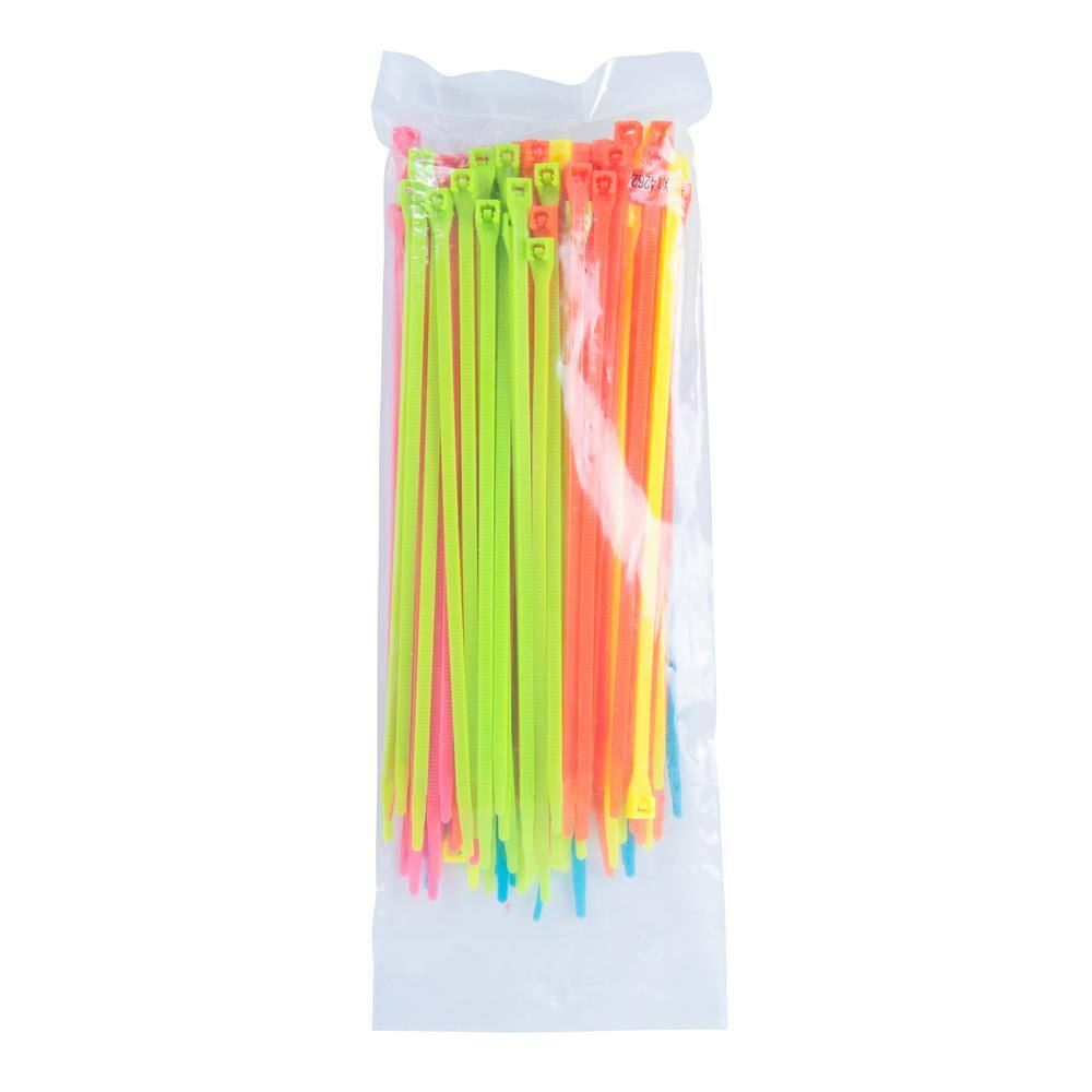 Gardner Bender 8 in. Cable Tie Fluorescent (100-Pack) 46-308FST