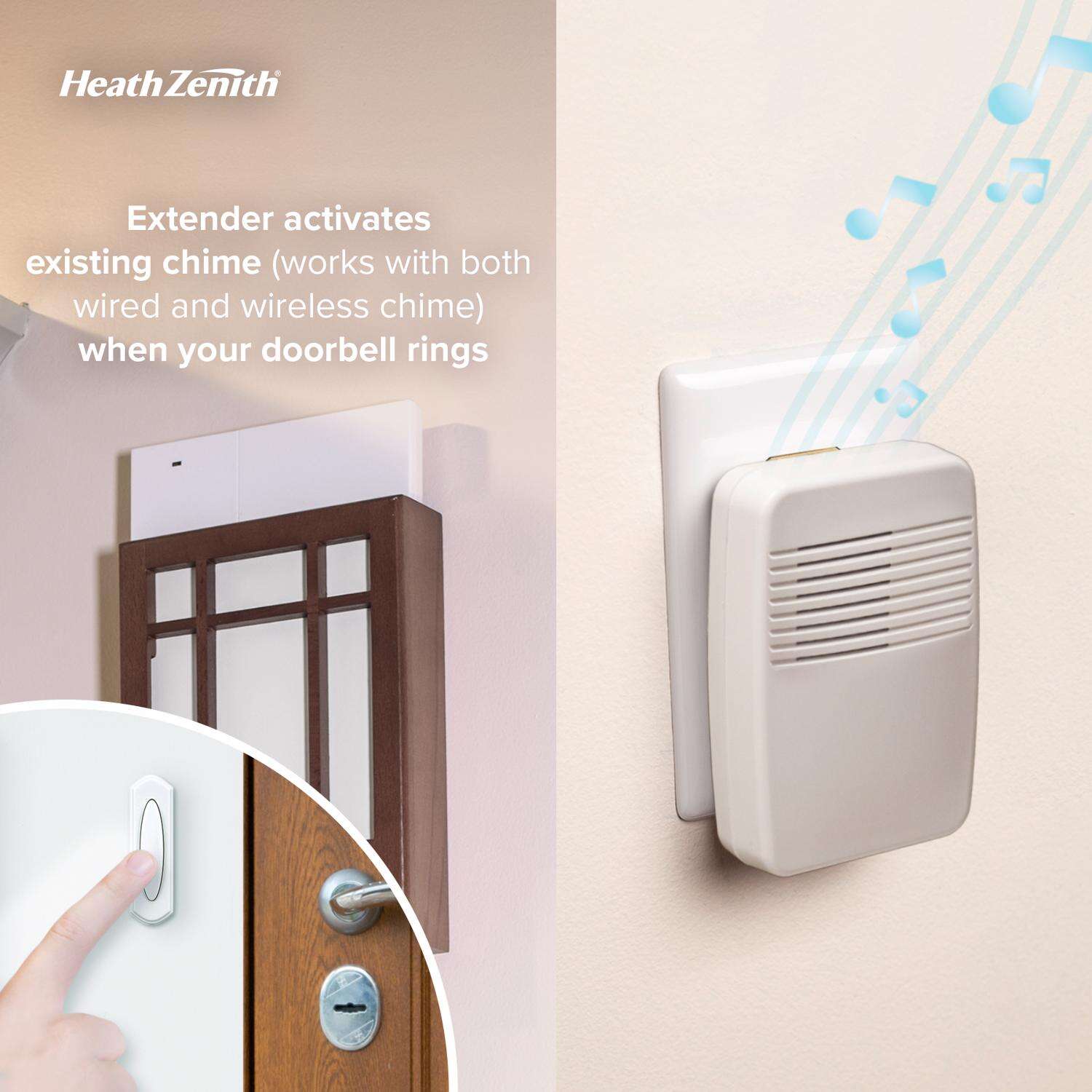 Heath Zenith White Plastic Wireless Door Chime Extender