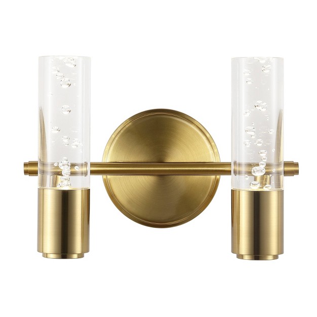 Led 2 light Bolha Minimalist Bubble Acrylic iron Wall Sconce Light Brass gold Jonathan Y