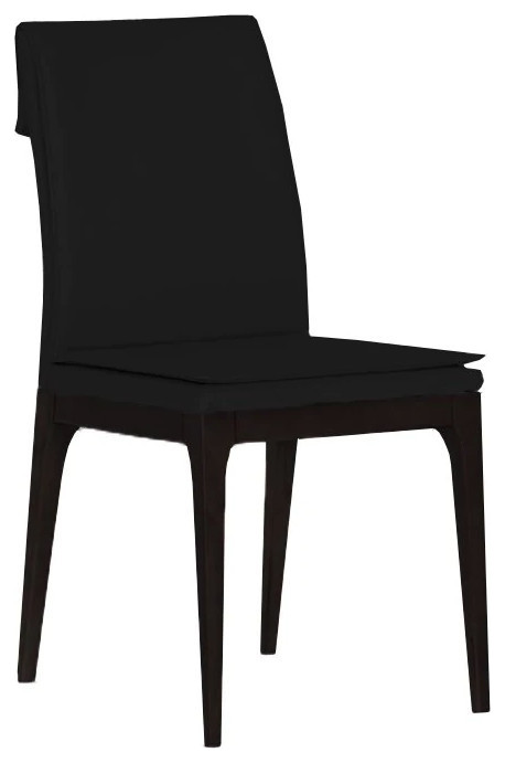 Renato Dining Chair  Black Soft Matte Polyurethane Cover   Midcentury   Dining Chairs   by Rustic Home Furniture Deco  Houzz