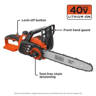 BLACK+DECKER 20V MAX 10in. Battery Powered Chainsaw Kit with (1) 2Ah Battery  Charger LCS1240