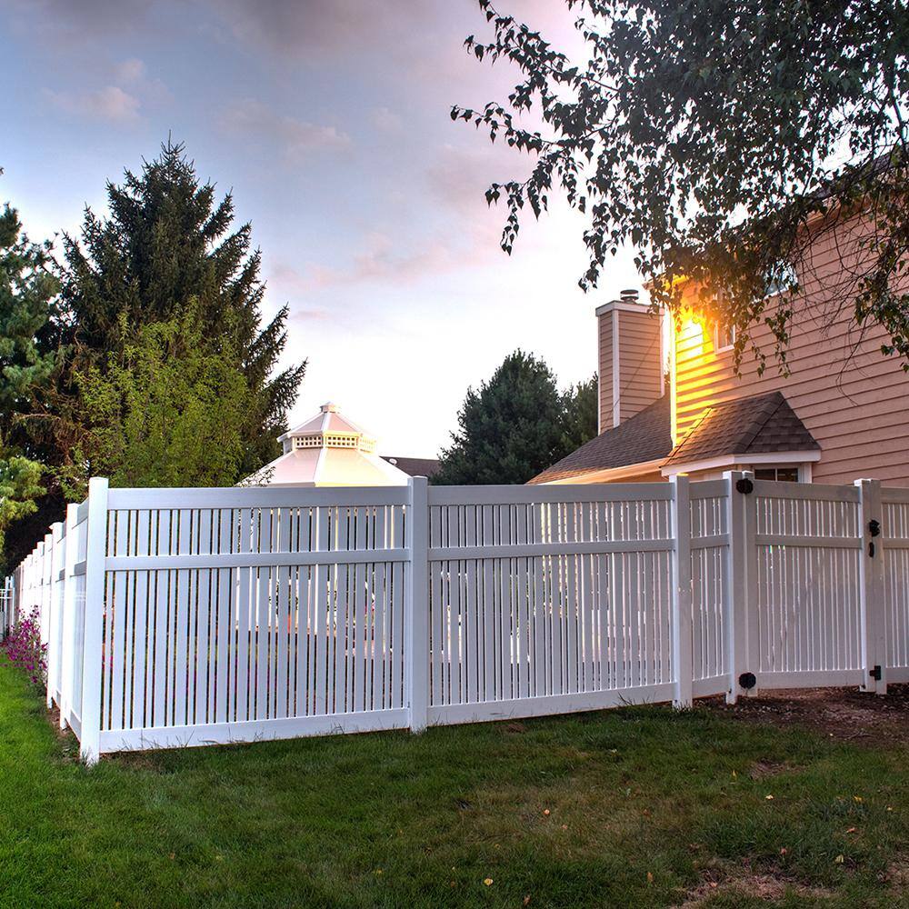 Weatherables Davenport 5 ft. H x 6 ft. W White Vinyl Semi-Privacy Fence Panel Kit PWSP-ALT-5X6