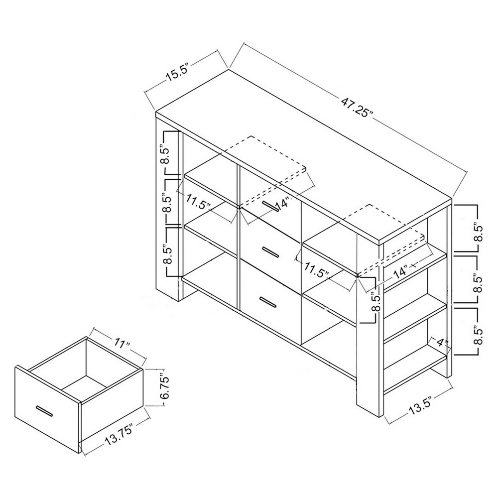 Furniture of America Clayton Modern Cappuccino 12 shelf Dining Buffet