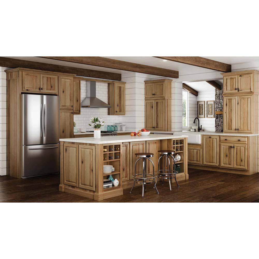 Hampton Bay Hampton Assembled 33x84x24 in. Double Oven Kitchen Cabinet in Natural Hickory KDV3384-NHK