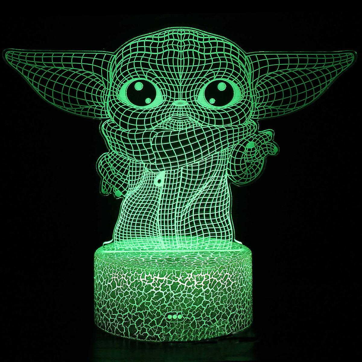 Baby Yoda Illusion Lamp 3d Night Light With 16 Color Change Remote Control，room Dcor