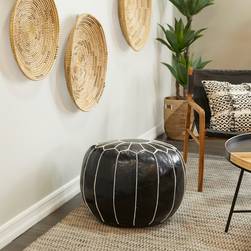 Leather Bohemian Pouf