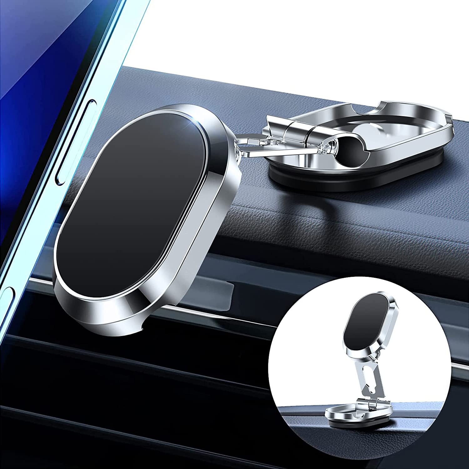 🔥  Promotion 47% OFF - Alloy Folding Magnetic Car Phone Holder