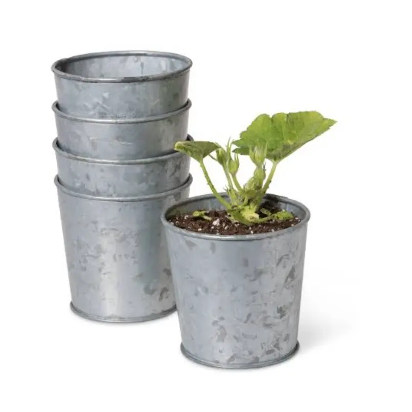 Galvanized Iron Metal Flower Planter Outdoor   Indoor Decoration Planter Pot New Design Set Of Three For Supply By India