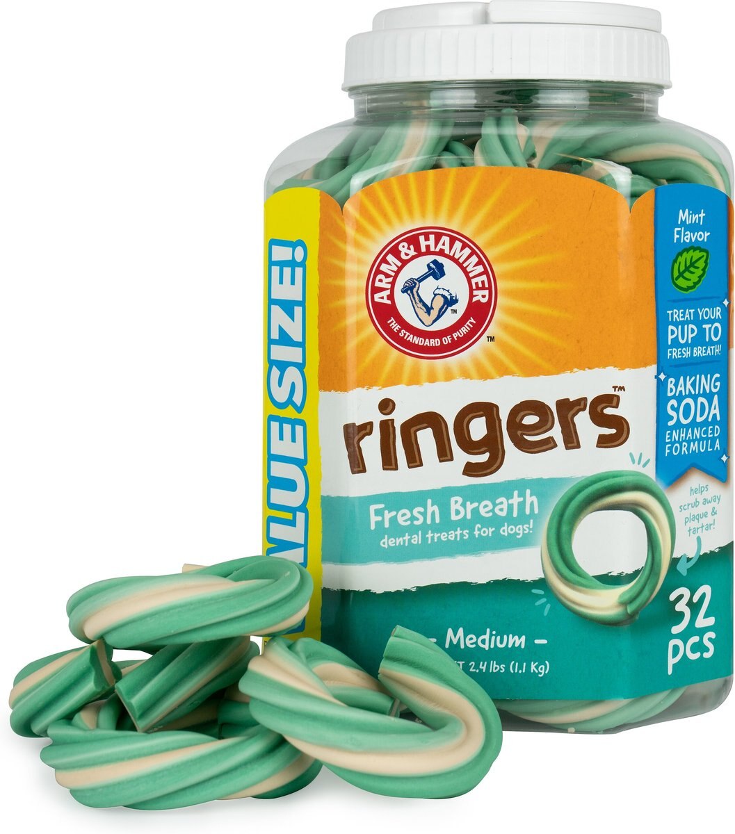 Arm and Hammer Ringers Fresh Breath Medium Mint Flavor Dog Dental Chews